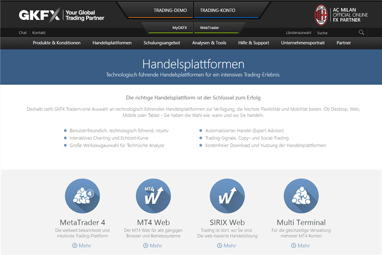 GKFX bietet die komplette Produktpalette