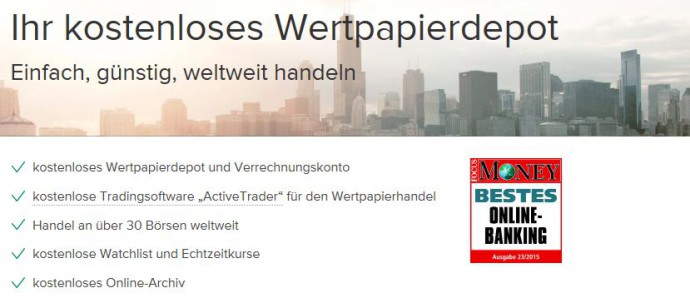 Übersicht des Consorsbank Wertpapierdepots