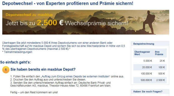 Die Depot Wechselprämie im Überblick