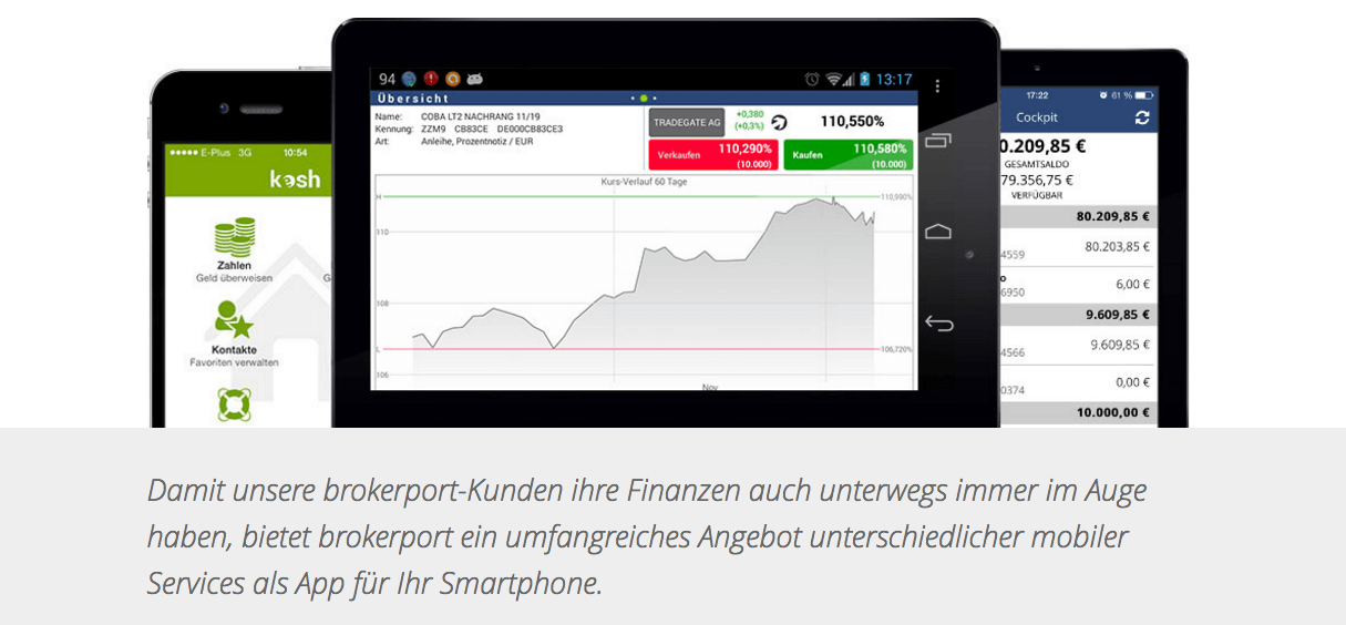 Auch der mobile Handel ist bei Brokerport möglich.