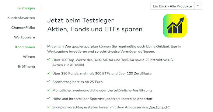 comdirect Sparplan, comdirect Depot Gebühren