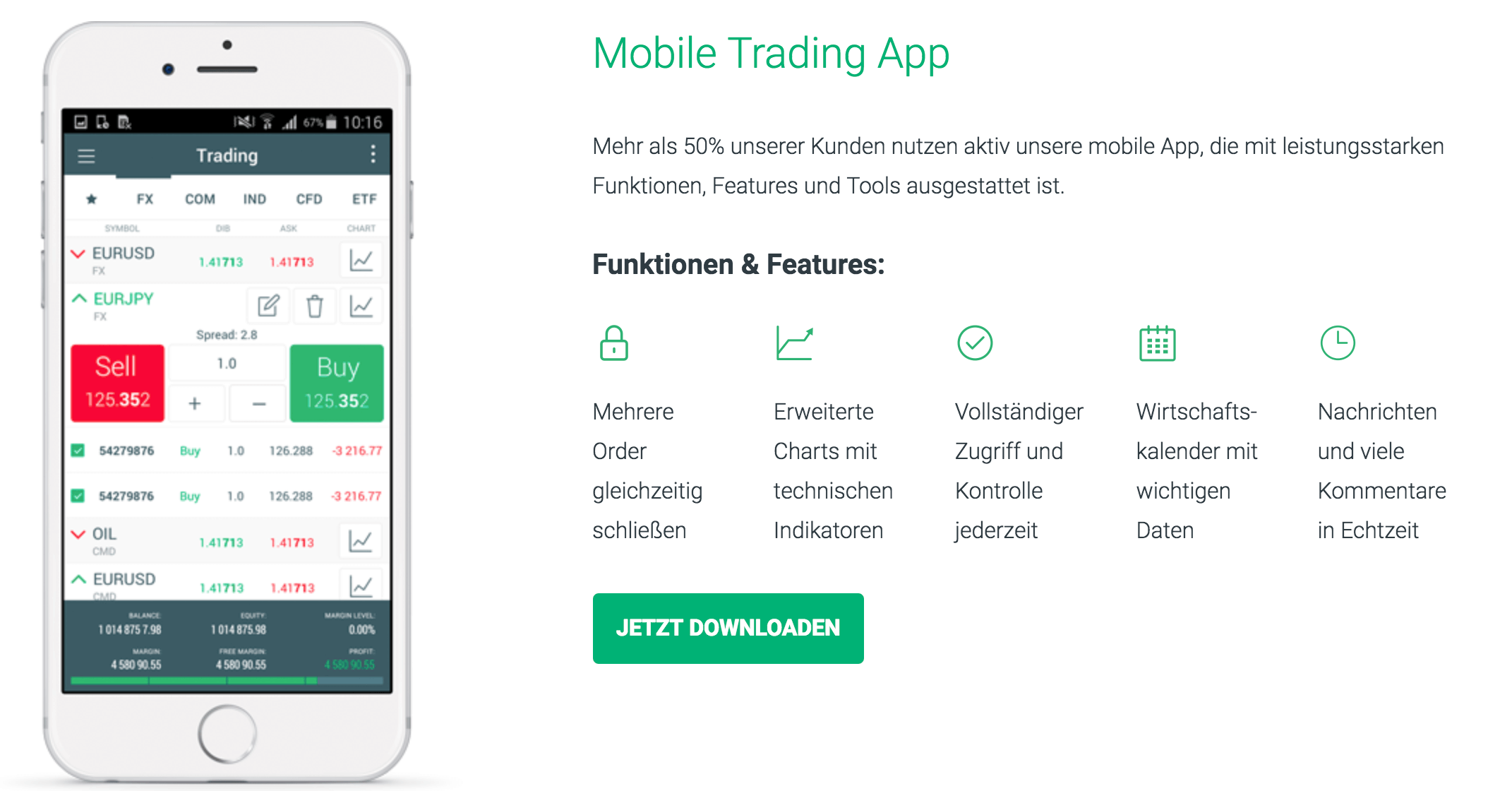 XTB bietet verschiedene Handelsplattformen und auch praktische Trading-Apps