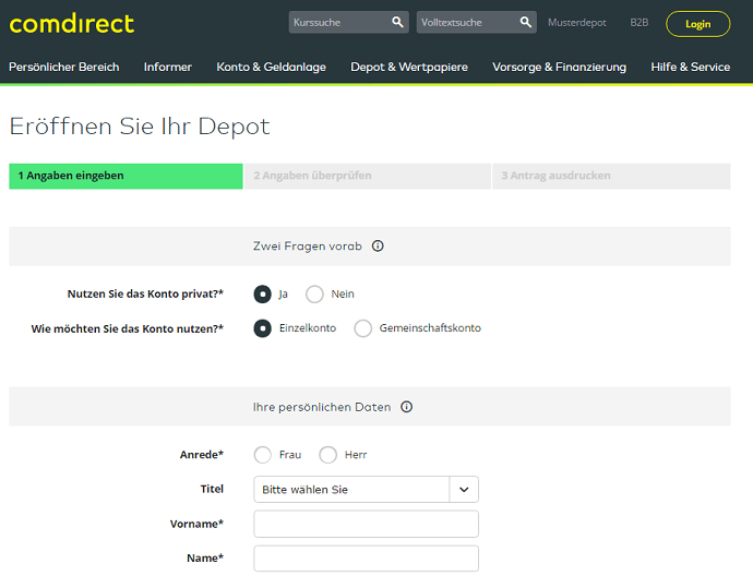 comdirect kontoeroeffnung
