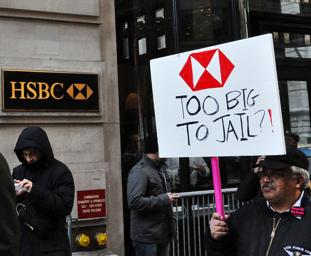 Demonstration gegen die HSBC - Bank