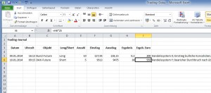 Excel als Journal