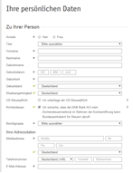 Das Formular mit persönlichen Daten ausfüllen