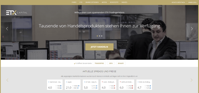 ETX Capital Homepage