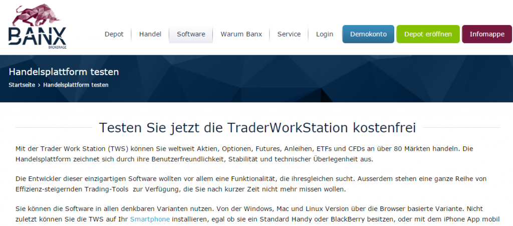 Mit Demokonto die BANX Plattform testen