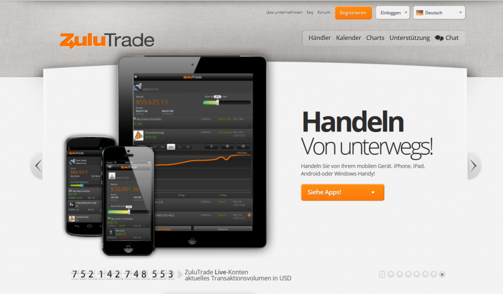 Den Kunden des Unternehmens stehen zahlreiche verschiedene Social Trading Apps zur Verfügung