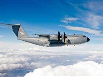 Aufnahme eines A400m beim Testflug