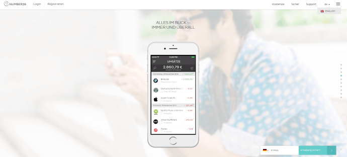 Number26 punktet durch sein Mobile-Banking-Angebot