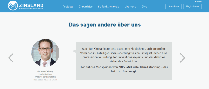 Zinsland hat keine Auszeichnungen von Experten vorzuweisen