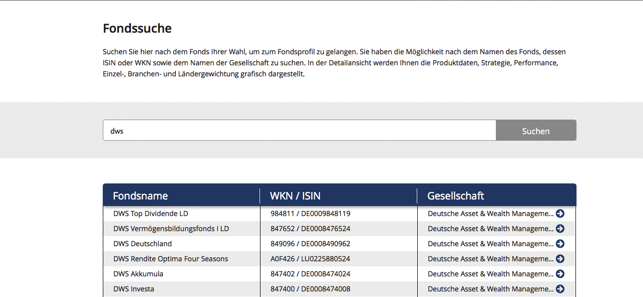 benk bietet eine sehr gute Fond-Suche auf dem Webauftritt an