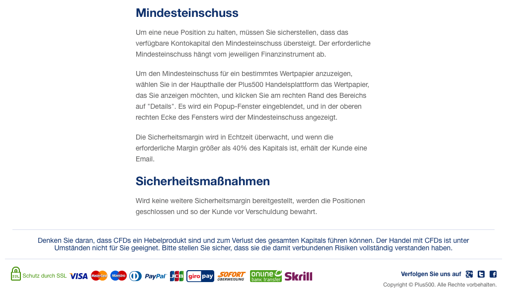 Plus500 Sicherheit