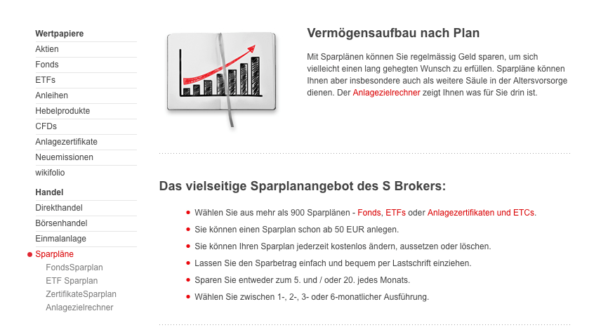 Sparpläne SBroker