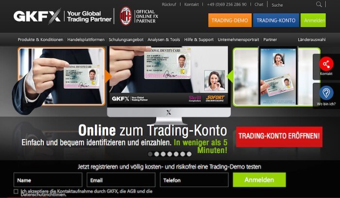 Die Homepage von GKFX