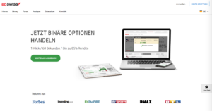 Der Onlineauftritt von BDSwiss