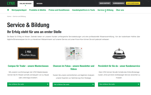 Service & Bildung bei LYNX