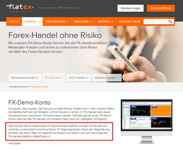 Forex-Handel ohne Risiko testen? Kein Problem mit dem flatex Demokonto