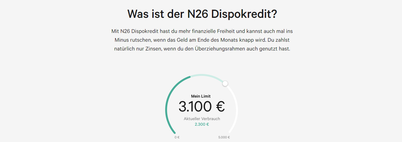 N26 bietet finanzielle Freiheit mit dem N26 Dispokredit