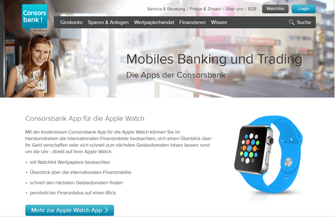 Consorsbank Mobiles Banking und Trading