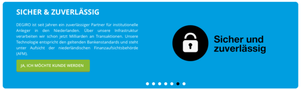 Über die Sicherheit und Zuverlässigkeit von DEGIRO, sollten sich Anleger keine großen Gedanken machen