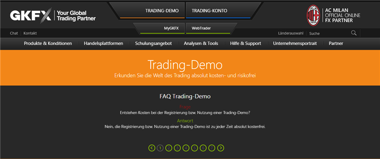 Kostenloses Demokonto für Forex Trading bei GKFX