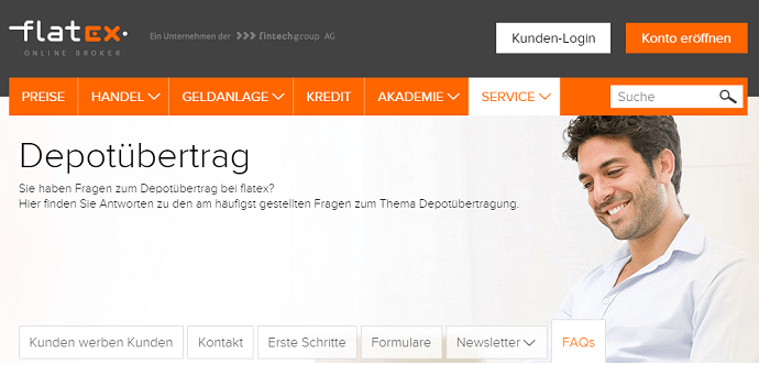 flatex Depotübertrag