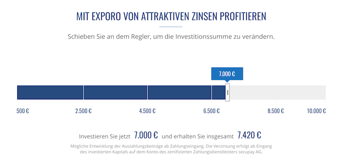 Exporo Zins-Rechner