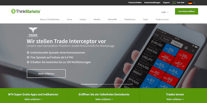 ThinkMarkets Erfahrungen von Brokervergleich.net