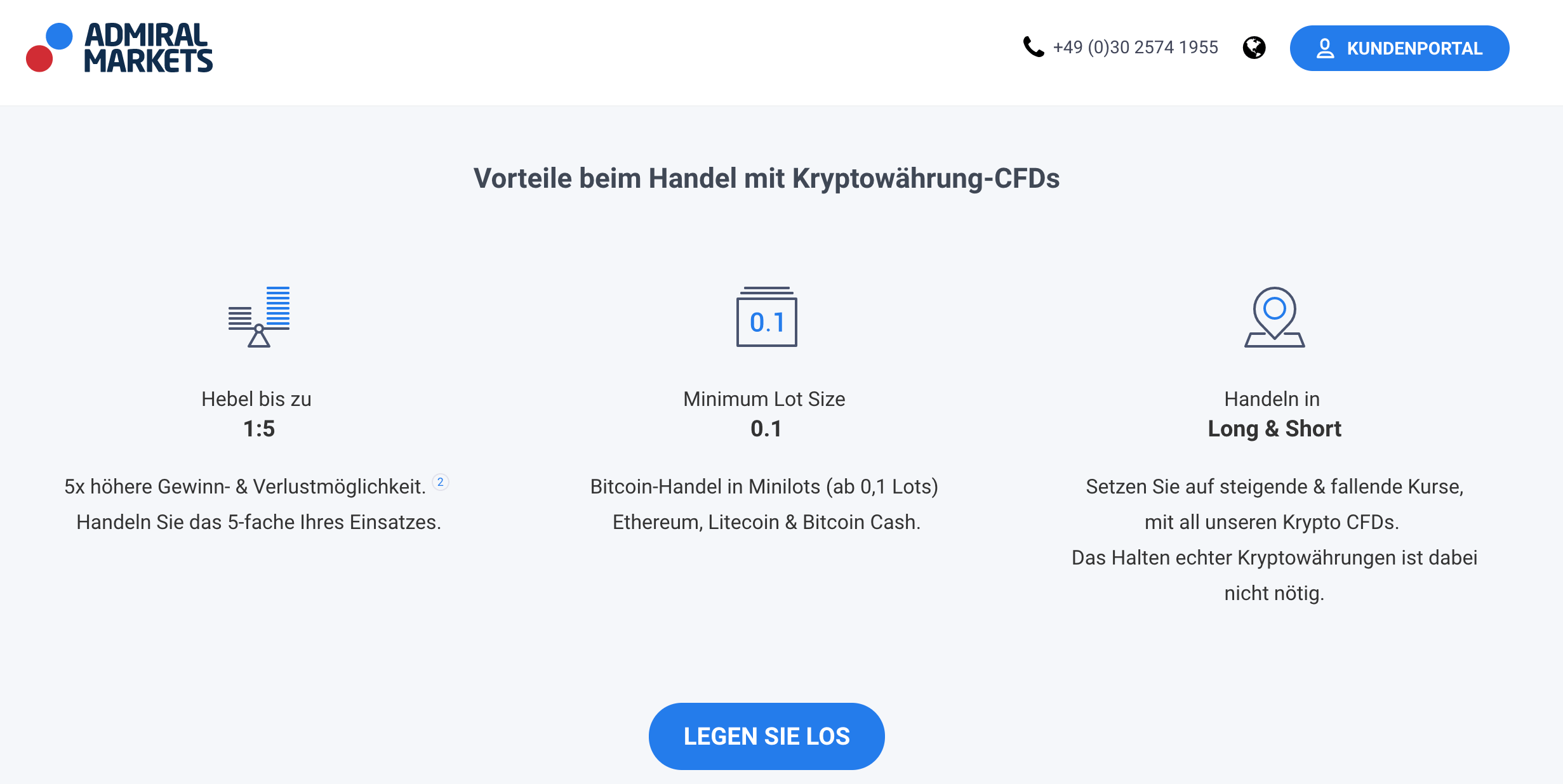 Admiral Markets bietet viele Vorteile beim Handel mit CFDs
