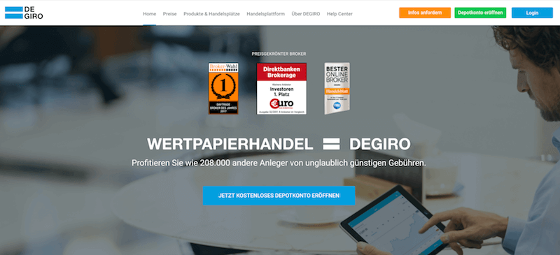 DEGIRO Webseite