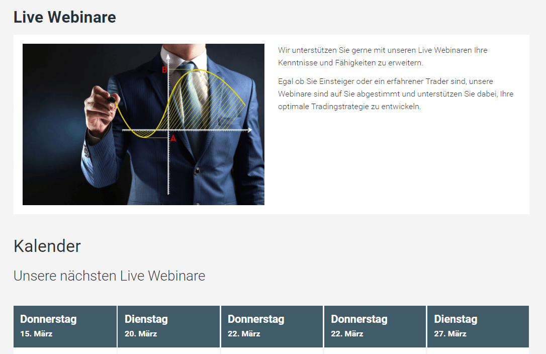 Durch Live-Webinare erhalten Trader der Plattform XTB wertvolle Informationen