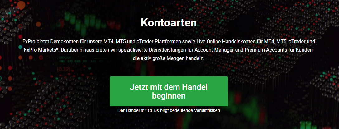 FxPro verfügt neben dem realen Handelskonto auf ein Demokonto, in dem Einsteiger an ihrer Strategie arbeiten können