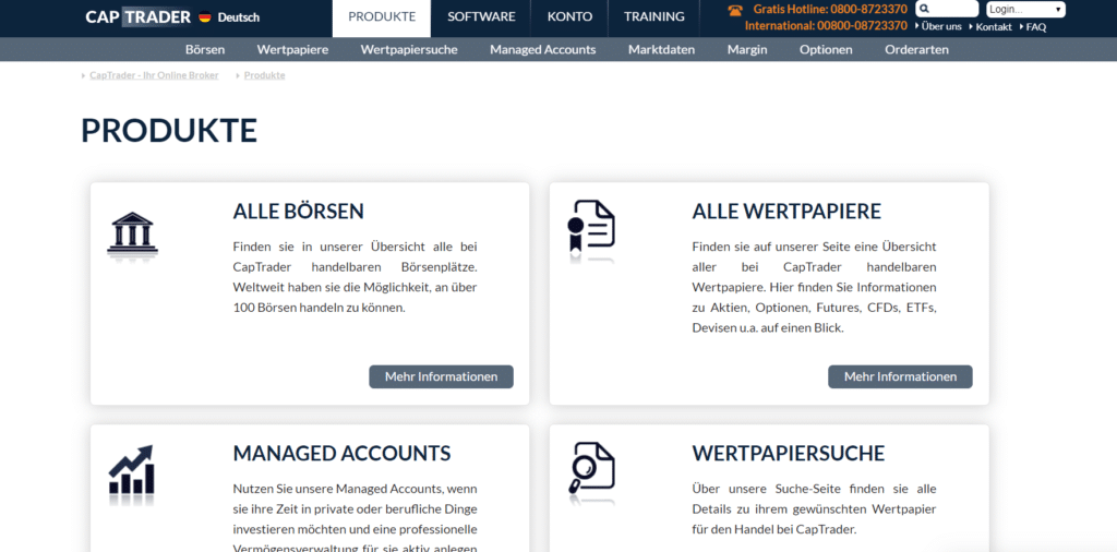 CapTrader Handelsprodukte