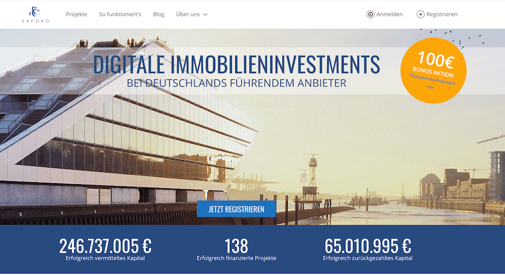 Exporo Webseite
