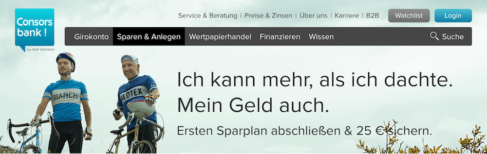 Bereits ab einer Sparrate von 25,00 Euro kann der erste Sparplan abgeschlossen werden