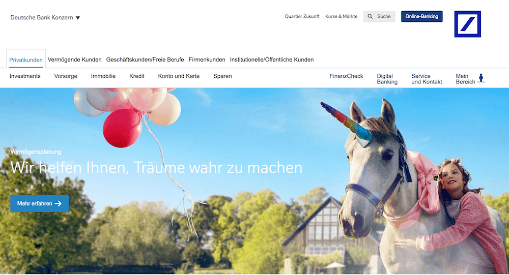 Deutschen Bank Webseite