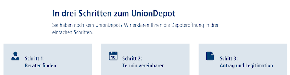 Union Investment Depoteröffnung