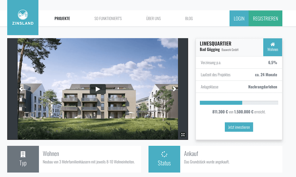 Zinsland Bonus – 100 Euro Cashback für Limesquartier-Investment