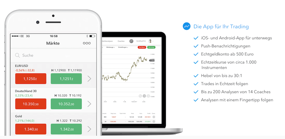 nextmarkets Trading App Funktionen
