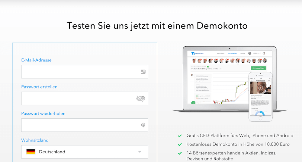 nextmarkets Demokonto