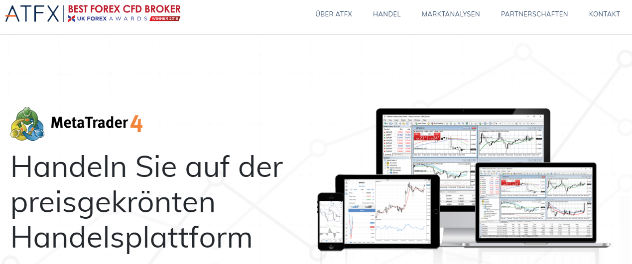 Handeln Sie bei ATFX auf der preisgekrönten Handelsplattform MT4