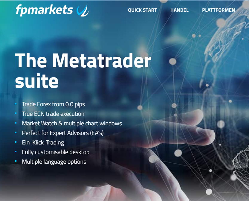 FP Markets bietet Ihnen eine Metatrader -Suite