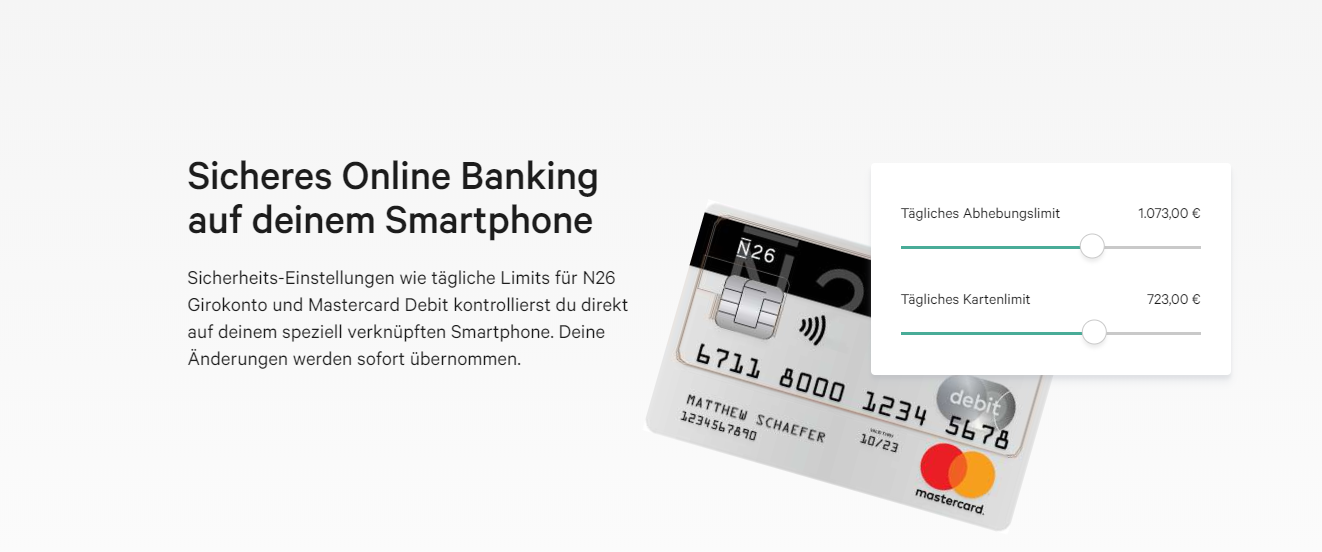 N26 bietet sicheres Online Banking