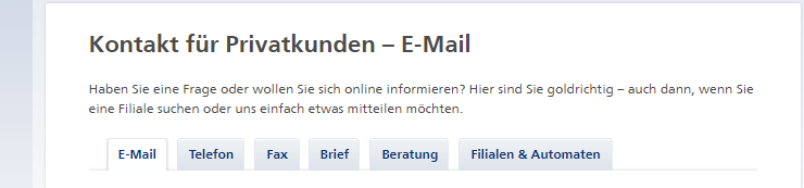 Die Kontaktmöglichkeiten bei der Postbank