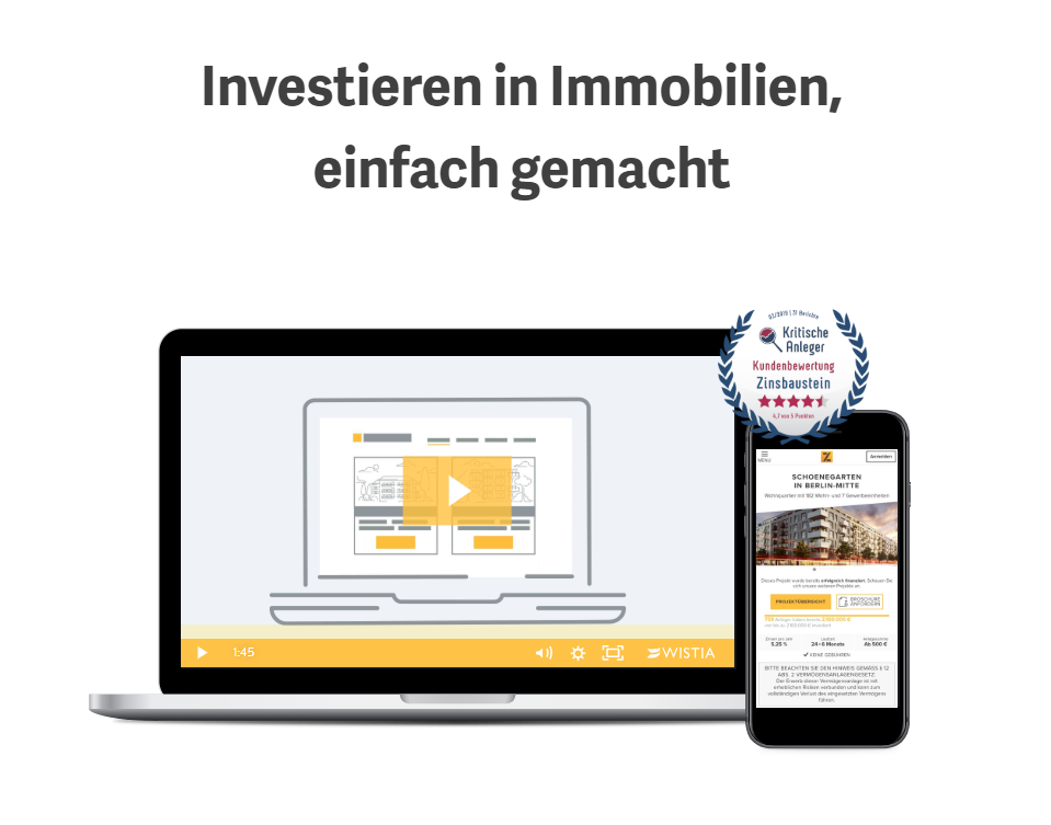 Zinsbaustein macht das Investieren in Immobilien einfach